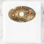 スチームパンク素晴らしデザイン 楕円形シール (バッグ)