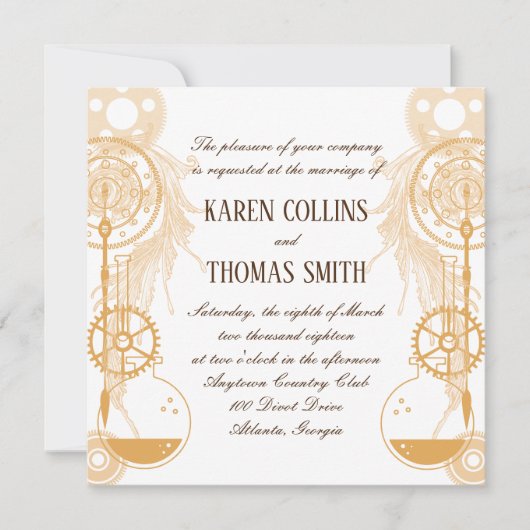 スチームパンク結婚式招待状 招待状 (正面)