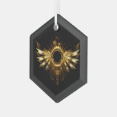 スチームパンク翼 ガラスオーナメント (正面左)