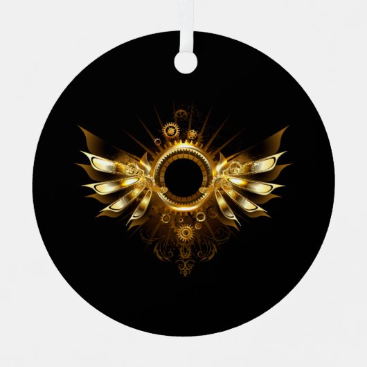 スチームパンク翼 メタルオーナメント (正面)