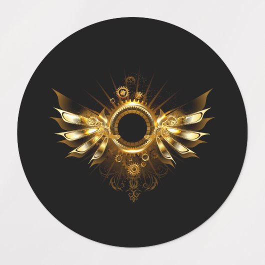 スチームパンク翼 ラベル (デザイン1)