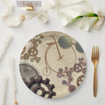 スチームパンク自転車ヴィンテージパーティー紙プレート