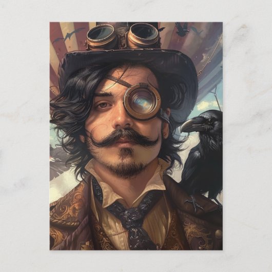 スチームパンク航空ビクトリアン船産業レーベン ポストカード (正面)