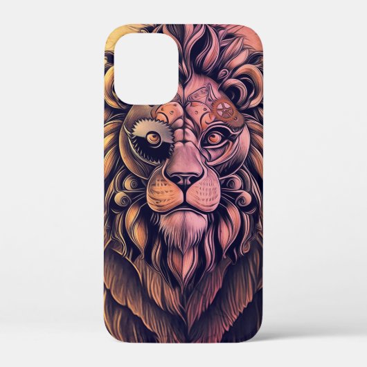 スチームパンク色グラデーショ素朴ン獅子 Case-Mate iPhoneケース (裏面)