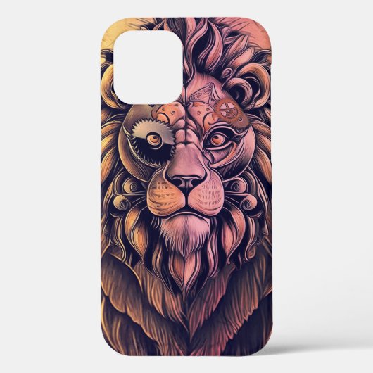 スチームパンク色グラデーショ素朴ン獅子 Case-Mate iPhoneケース (裏面)
