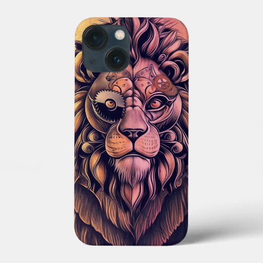 スチームパンク色グラデーショ素朴ン獅子 Case-Mate iPhoneケース (裏面)