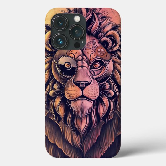 スチームパンク色グラデーショ素朴ン獅子 Case-Mate iPhoneケース (裏面)