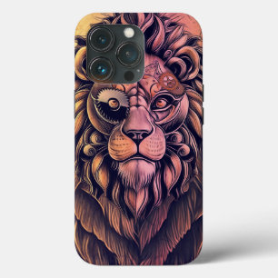 スチームパンク色グラデーショ素朴ン獅子 iPhone 13 PROケース