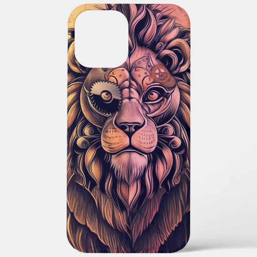 スチームパンク色グラデーショ素朴ン獅子 Case-Mate iPhoneケース (裏面)