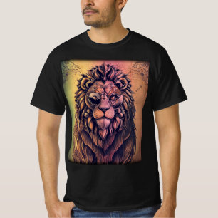 スチームパンク色グラデーショ素朴ン獅子 Tシャツ