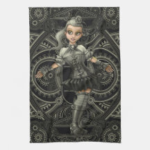 スチームパンク茶タオル