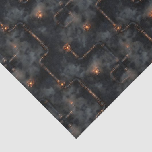 スチームパンク蒸気とパイプ暗いパターンBN6デコページ 薄葉紙 (詳細)