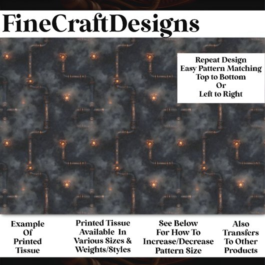 スチームパンク蒸気とパイプ暗いパターンBN6デコページ 薄葉紙