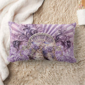 スチームパンク薄紫ファンとブーツコットンピロー ランバークッション (ブランケット)