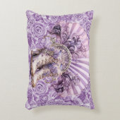 スチームパンク薄紫ファンとブーツランバーピロー アクセントクッション (正面(垂直))