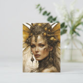 スチームパンク虫の女性 ポストカード (スタンド正面)