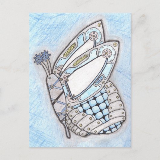 スチームパンク蝶はがき ポストカード (正面)