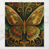 スチームパンク蝶ラベル ワインラベル (シングルラベル)