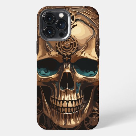 スチームパンク装飾スカル iPhoneケース (裏面)