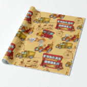 スチームパンク輸送パターン ラッピングペーパー (アンロールド)