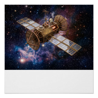 スチームパンク通信衛星 星空 ポスター
