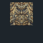 スチームパンク金属ギアとフクロウ キャンバスプリント<br><div class="desc">スチームパンク金属フクロウ。デカップメタルギアは芸術だ。</div>