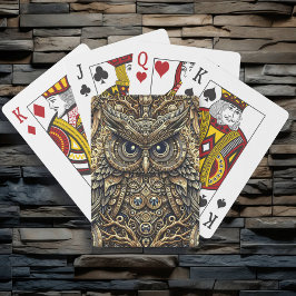 スチームパンク金属ギアとフクロウ トランプ