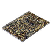 スチームパンク金属ギアとフクロウ ノートブック (左側)