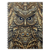 スチームパンク金属ギアとフクロウ ノートブック (正面)