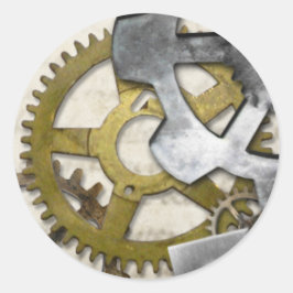スチームパンク金属ギア工業用ステッカー。 ラウンドシール