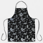 スチームパンク銀の亜鉛ギアとクロウズモノグラム エプロン (正面)