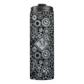 スチームパンク銀亜鉛ギアカスタムモノグラム タンブラー (正面)