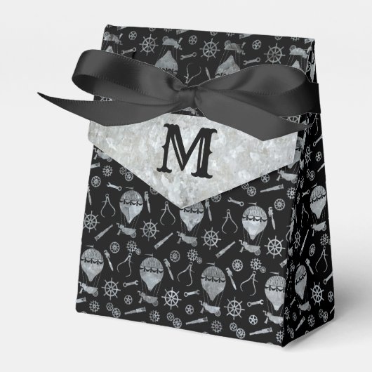 スチームパンク銀亜鉛バルーンカスタムモノグラム フェイバーボックス (正面サイド)