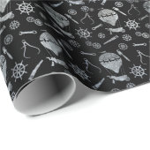 スチームパンク銀亜鉛温風船 ラッピングペーパー (ロールコーナー)