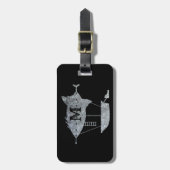 スチームパンク銀亜鉛飛行船カスタムモノグラム ラゲッジタグ (正面縦)