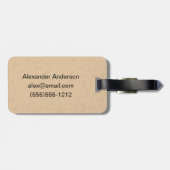 スチームパンク銀亜鉛飛行船カスタムモノグラム ラゲッジタグ (裏面横)