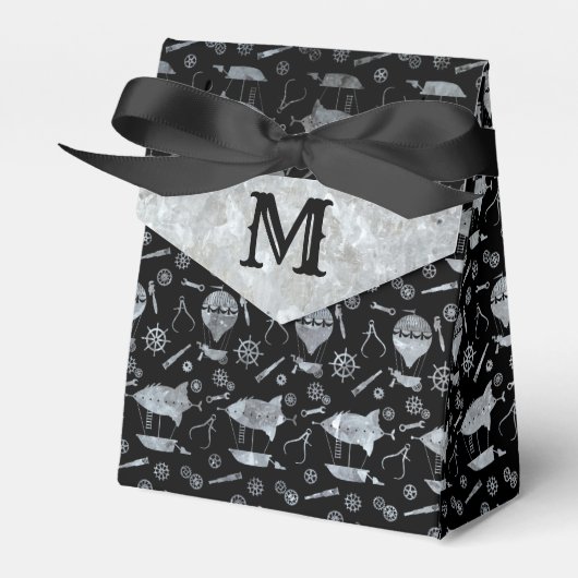 スチームパンク銀亜鉛飛行船モノグラム フェイバーボックス (正面サイド)