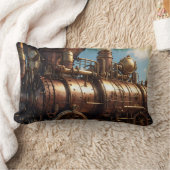 スチームパンク銅蒸気列車 ランバークッション (ブランケット)