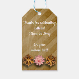 スチームパンク銅＆ピンク テンプレート カスタム ギフトタグまたはお favors ギフトタグ