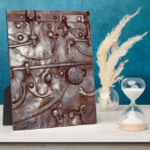 スチームパンク鋼のドアパターン、金属、リベットカッコいい、 フォトプラーク (側面)