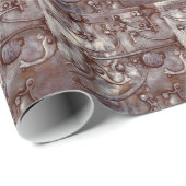 スチームパンク鋼のドアパターン、金属、リベットカッコいい、 ラッピングペーパー (ロールコーナー)