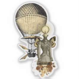 スチームパンク雌バスト及び飛んでいる機械 シール