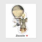 スチームパンク雌バスト及び飛んでいる機械 シール (シート)