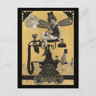 スチームパンク電話フェアリー葉書 ポストカード