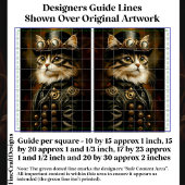 スチームパンク風のタビー猫の肖像画 デコパージュ DV2B 薄葉紙