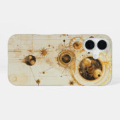 スチームパンク風の天体デザイン iPhone 16ケース (裏面横)