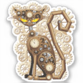 スチームパンク風猫ビンテージスタイルマシン シール (正面)