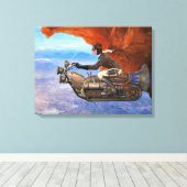 スチームパンク飛んでいるマシン キャンバスプリント (インサイチュ (ウッドフロア))