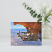 スチームパンク飛んでいるマシン ポストカード (スタンド正面)