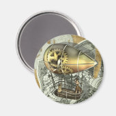 スチームパンク飛行可能なエアツアーマグネット マグネット (正面/裏面)